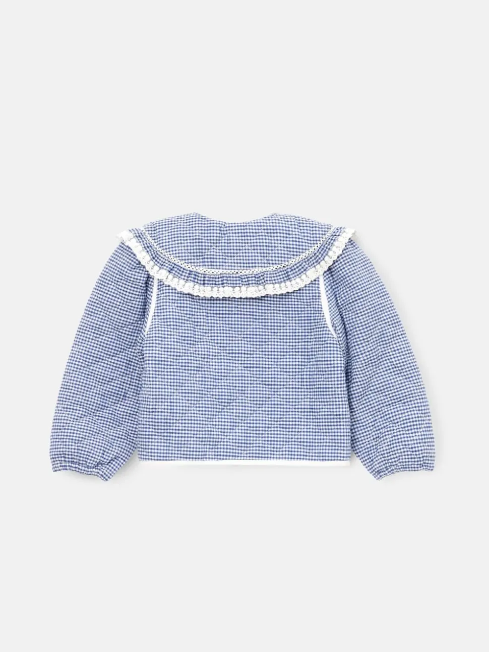 Angel & Rocket Blue Lottie Quilted Lace Trim Collar Jacket