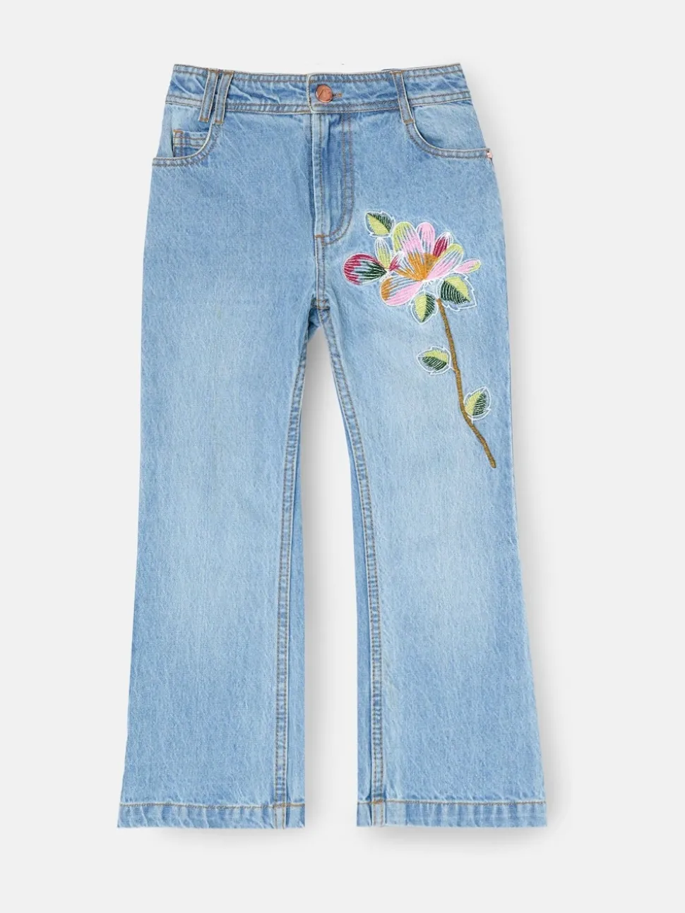 Angel & Rocket Blue Millie Embroidered Flared Denim Jeans