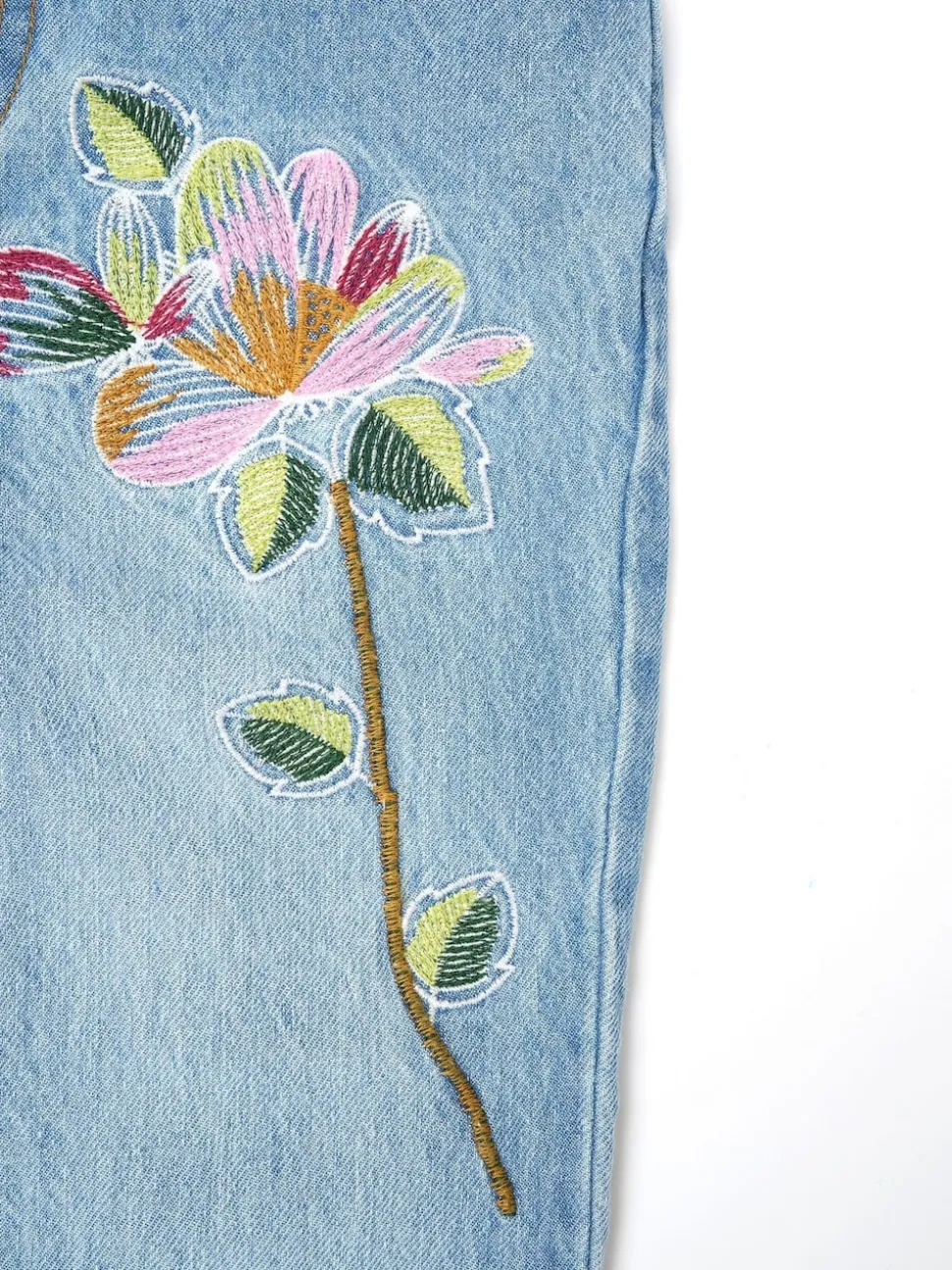 Angel & Rocket Blue Millie Embroidered Flared Denim Jeans