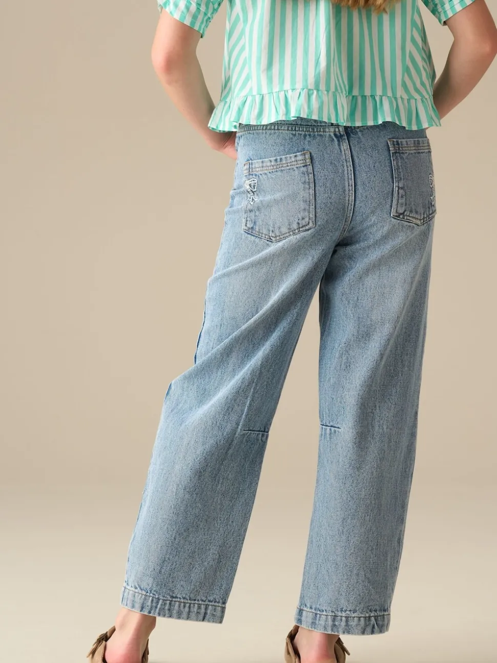 Angel & Rocket Blue Mollie Barrel Leg Denim Jeans