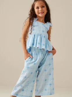 Angel & Rocket Blue Nellie Tie Detail Embroidered Cami