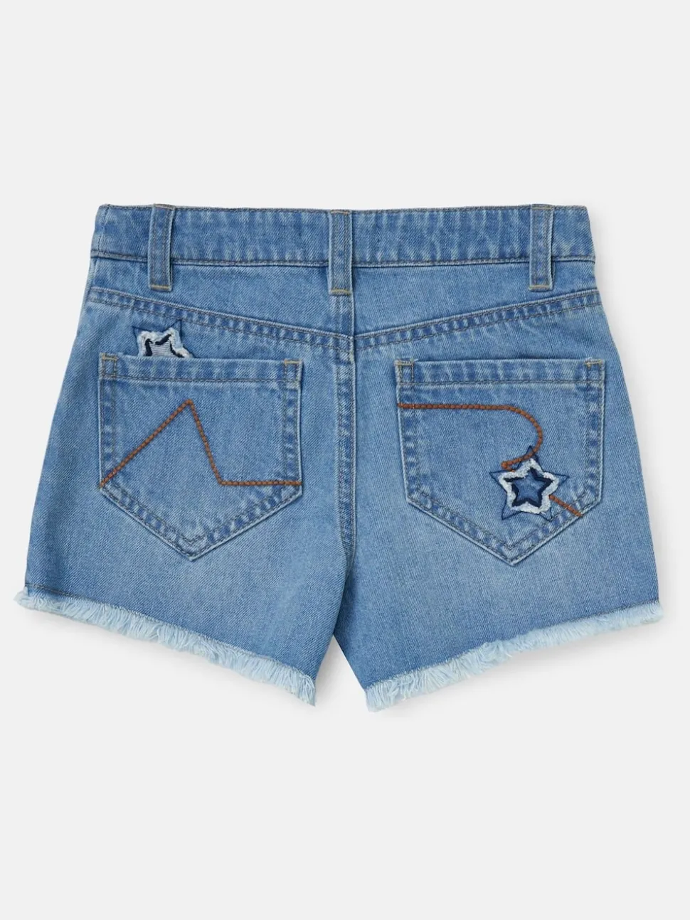 Angel & Rocket Blue Nina Star Applique 100% Cotton Denim Shorts