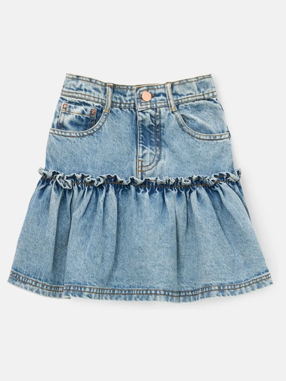 Angel & Rocket Blue Noemie Heart Pocket Denim Skirt