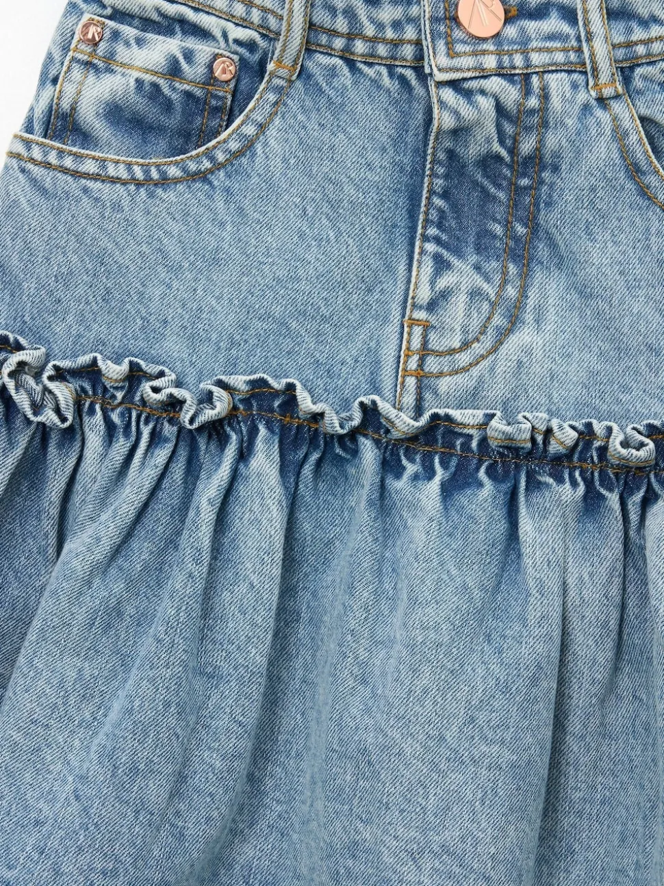 Angel & Rocket Blue Noemie Heart Pocket Denim Skirt