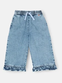 Angel & Rocket Blue Orla Blue Denim Frill Hem Trousers