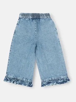 Angel & Rocket Blue Orla Blue Denim Frill Hem Trousers