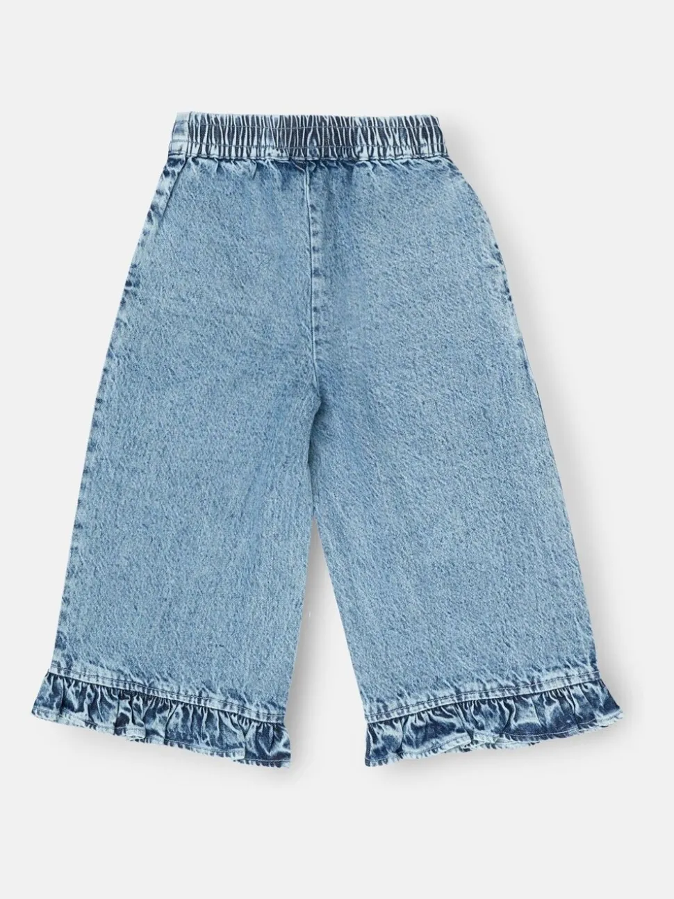 Angel & Rocket Blue Orla Blue Denim Frill Hem Trousers