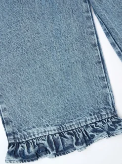 Angel & Rocket Blue Orla Blue Denim Frill Hem Trousers