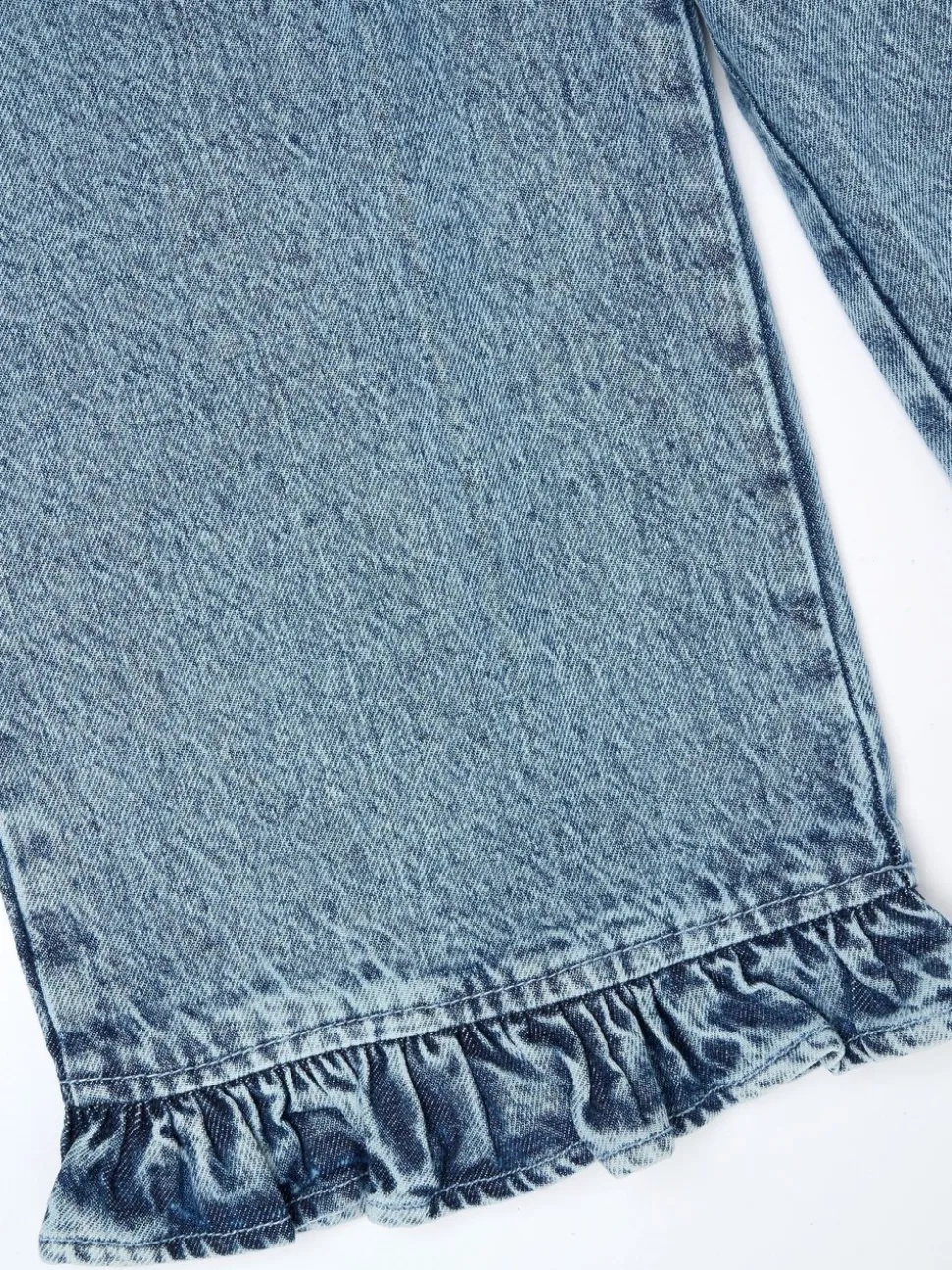 Angel & Rocket Blue Orla Blue Denim Frill Hem Trousers