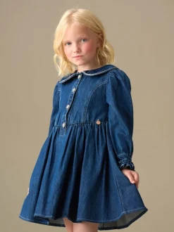 Angel & Rocket Blue Paige Diamonte Embellished Denim Dress