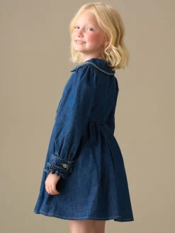 Angel & Rocket Blue Paige Diamonte Embellished Denim Dress