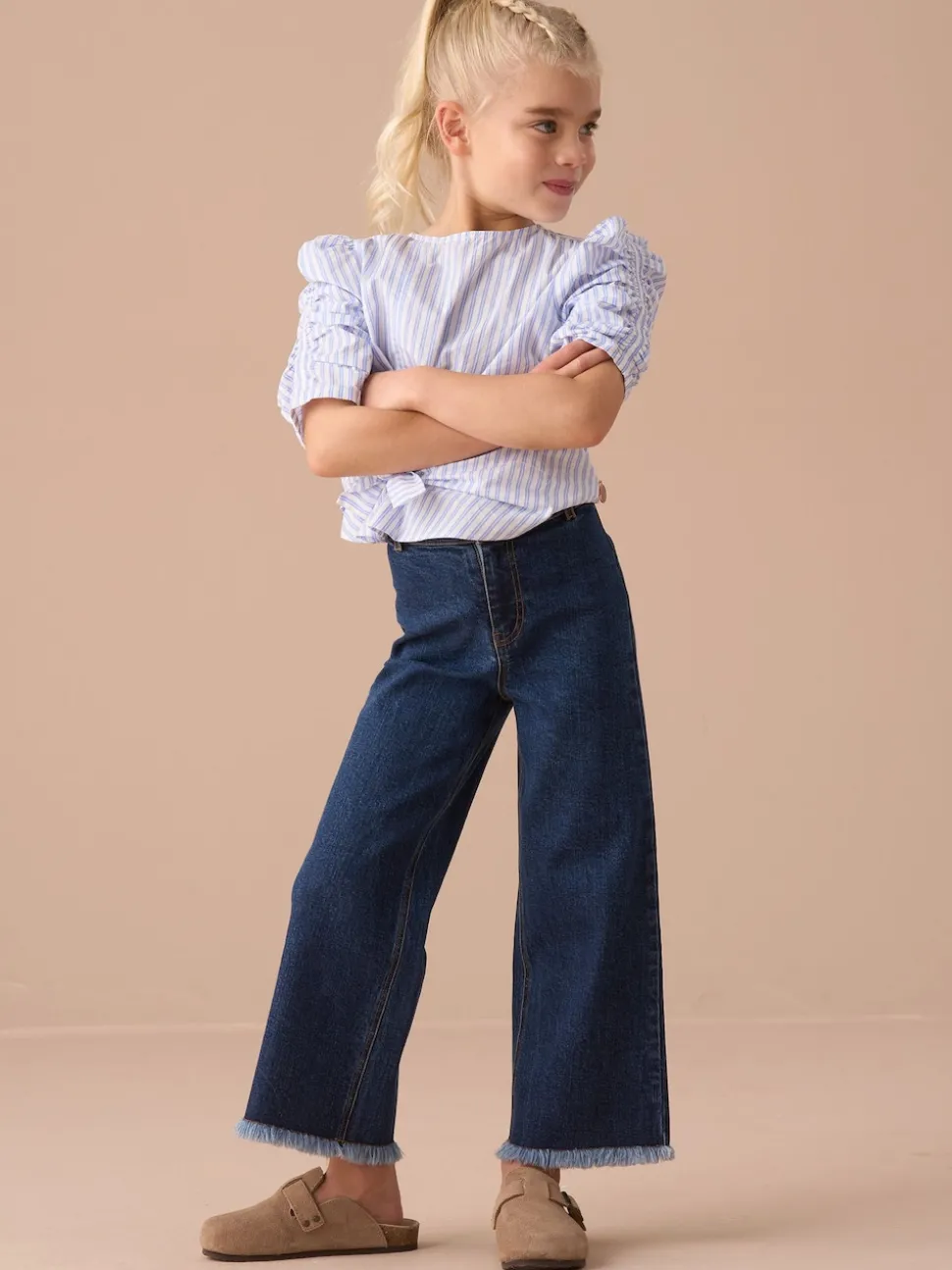 Angel & Rocket Blue Paloma Blue Heart Pocket Cropped Jeans
