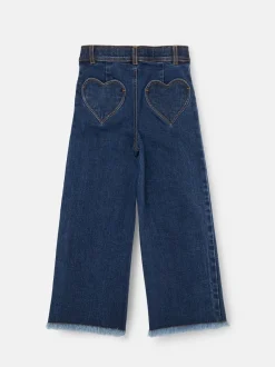 Angel & Rocket Blue Paloma Blue Heart Pocket Cropped Jeans