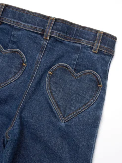 Angel & Rocket Blue Paloma Blue Heart Pocket Cropped Jeans
