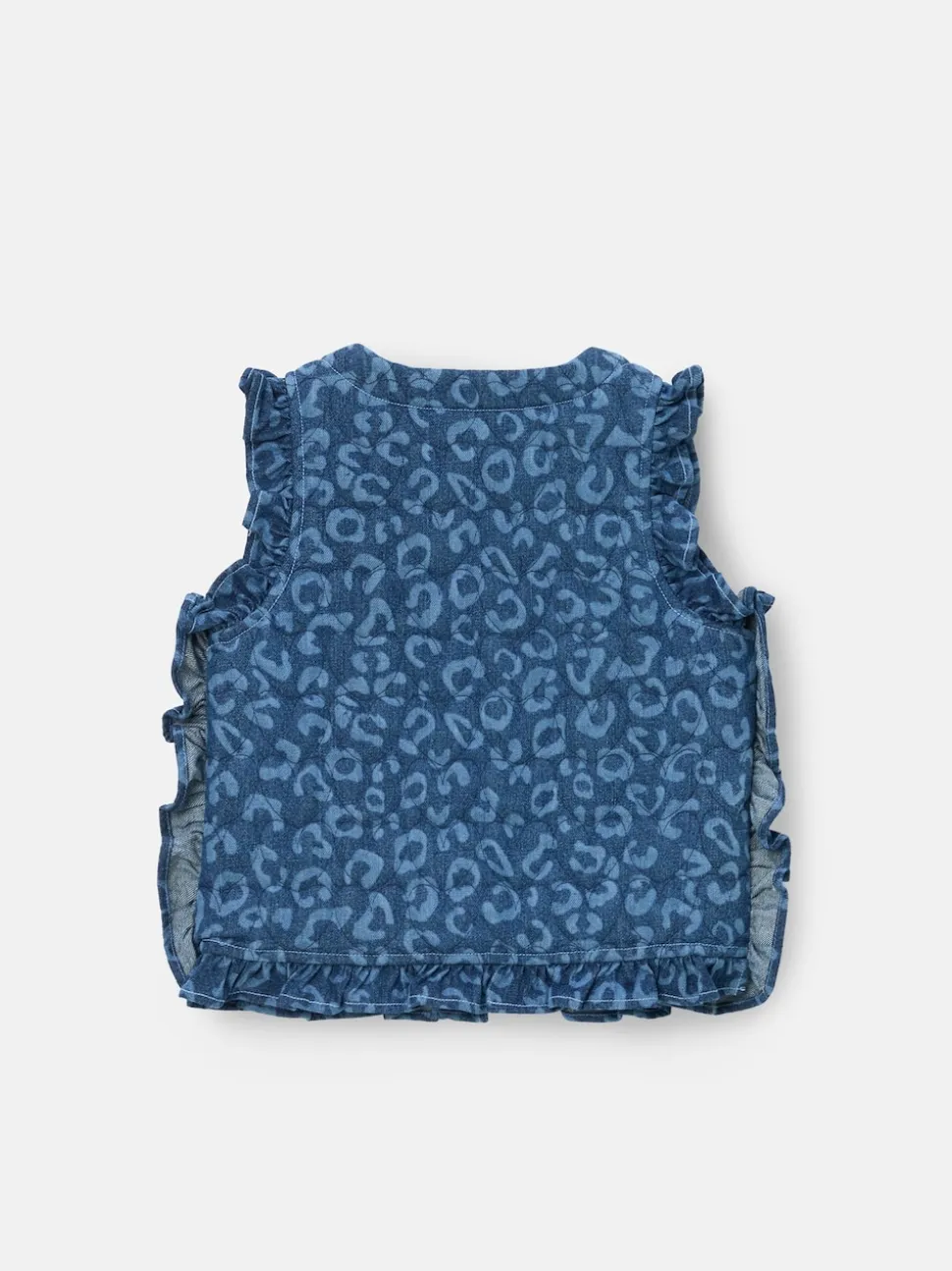Angel & Rocket Blue Petra Leopard Print Denim Gilet