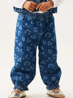 Angel & Rocket Blue Petra Leopard Print Denim Trousers