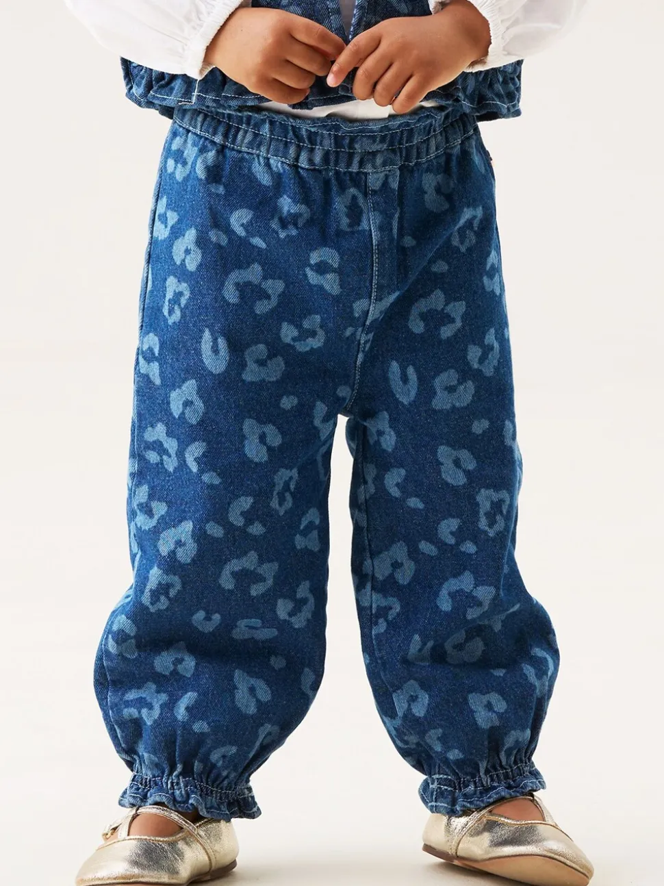 Angel & Rocket Blue Petra Leopard Print Denim Trousers