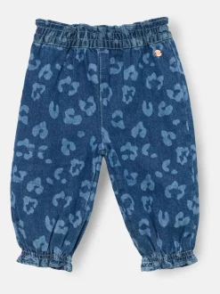 Angel & Rocket Blue Petra Leopard Print Denim Trousers