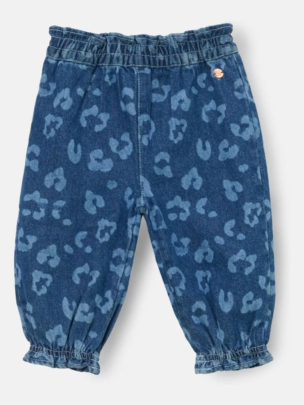 Angel & Rocket Blue Petra Leopard Print Denim Trousers