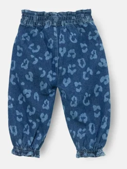 Angel & Rocket Blue Petra Leopard Print Denim Trousers