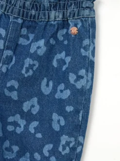 Angel & Rocket Blue Petra Leopard Print Denim Trousers