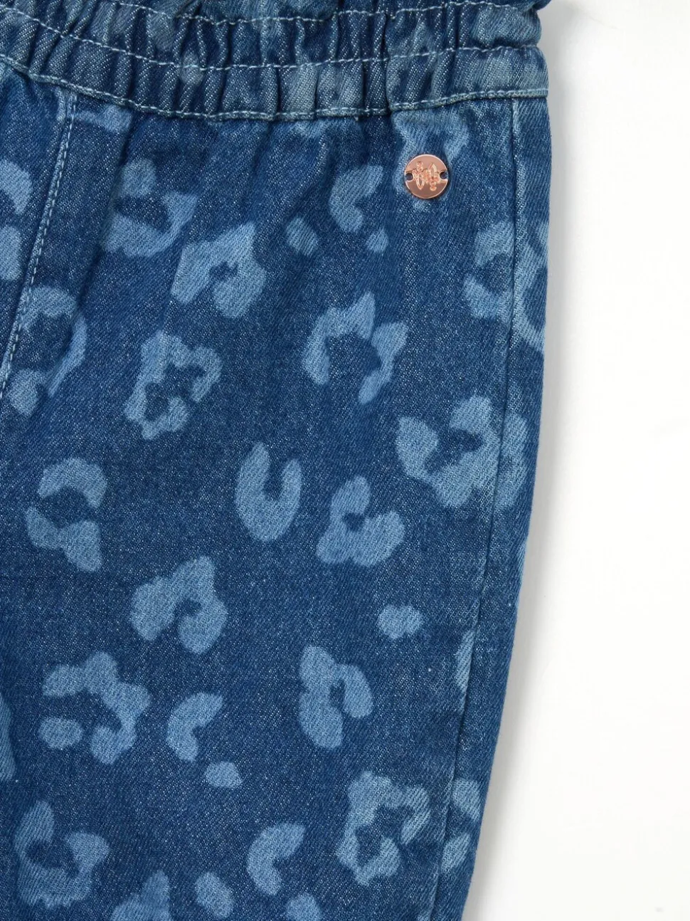 Angel & Rocket Blue Petra Leopard Print Denim Trousers