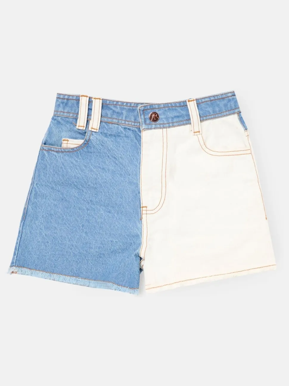 Angel & Rocket Blue Rafaela Contrast Wash Denim Shorts