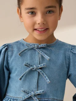 Angel & Rocket Blue Ria Broderie Tie Front Peplum Blouse