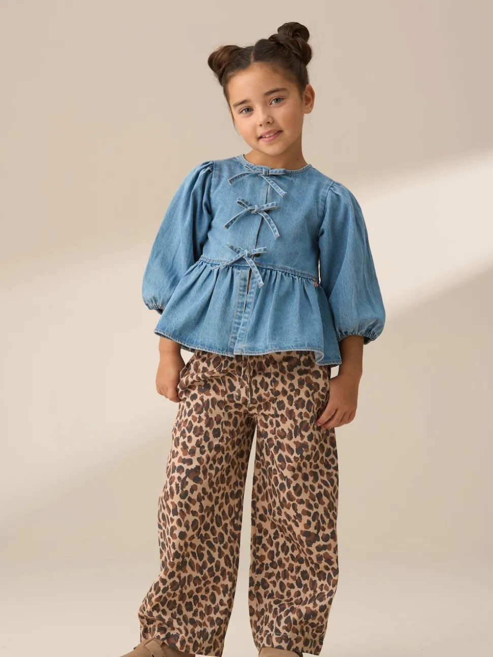 Angel & Rocket Blue Ria Broderie Tie Front Peplum Blouse
