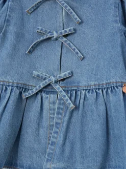Angel & Rocket Blue Ria Broderie Tie Front Peplum Blouse