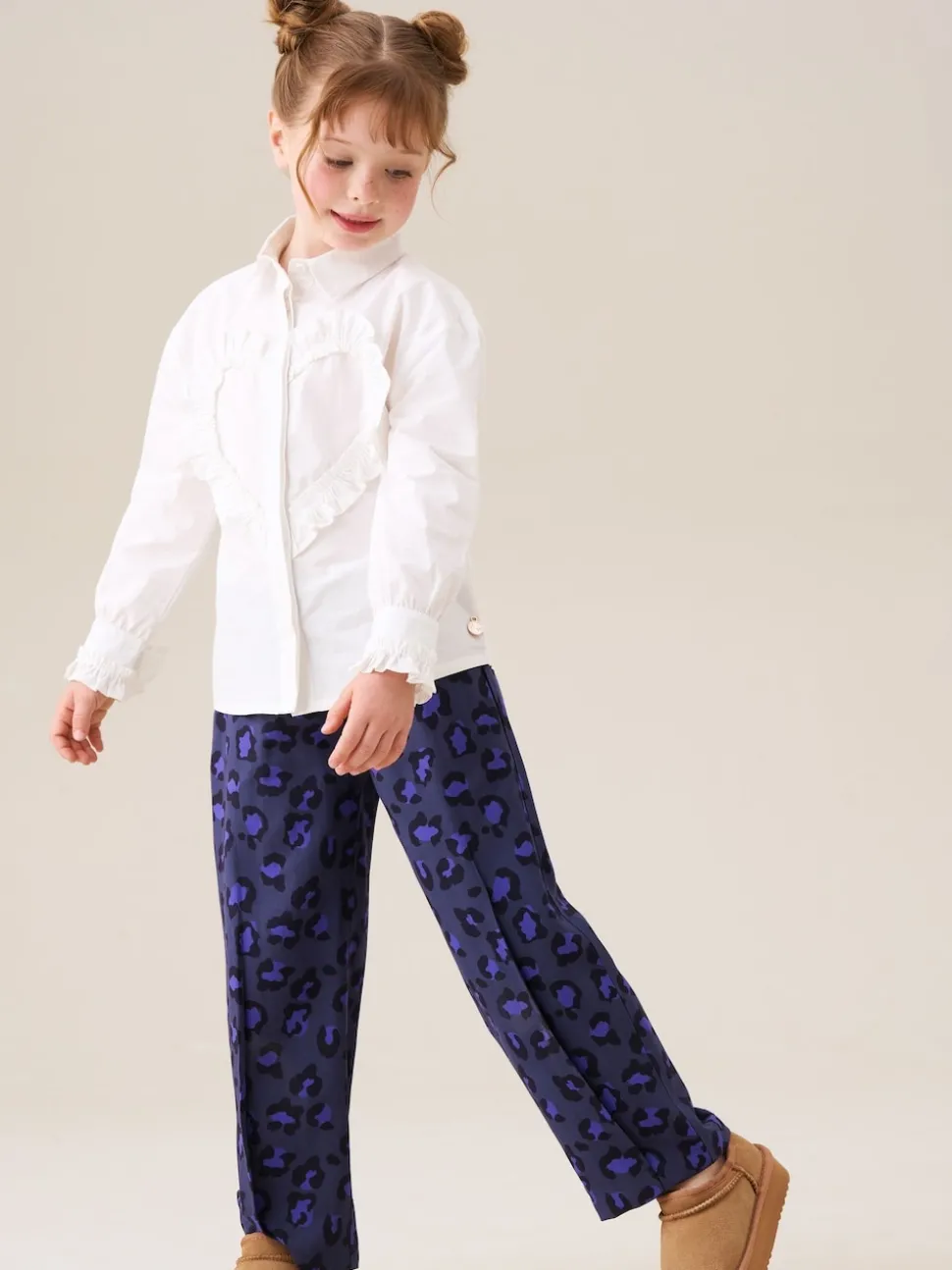 Angel & Rocket Blue Robyn Leopard Print Trousers