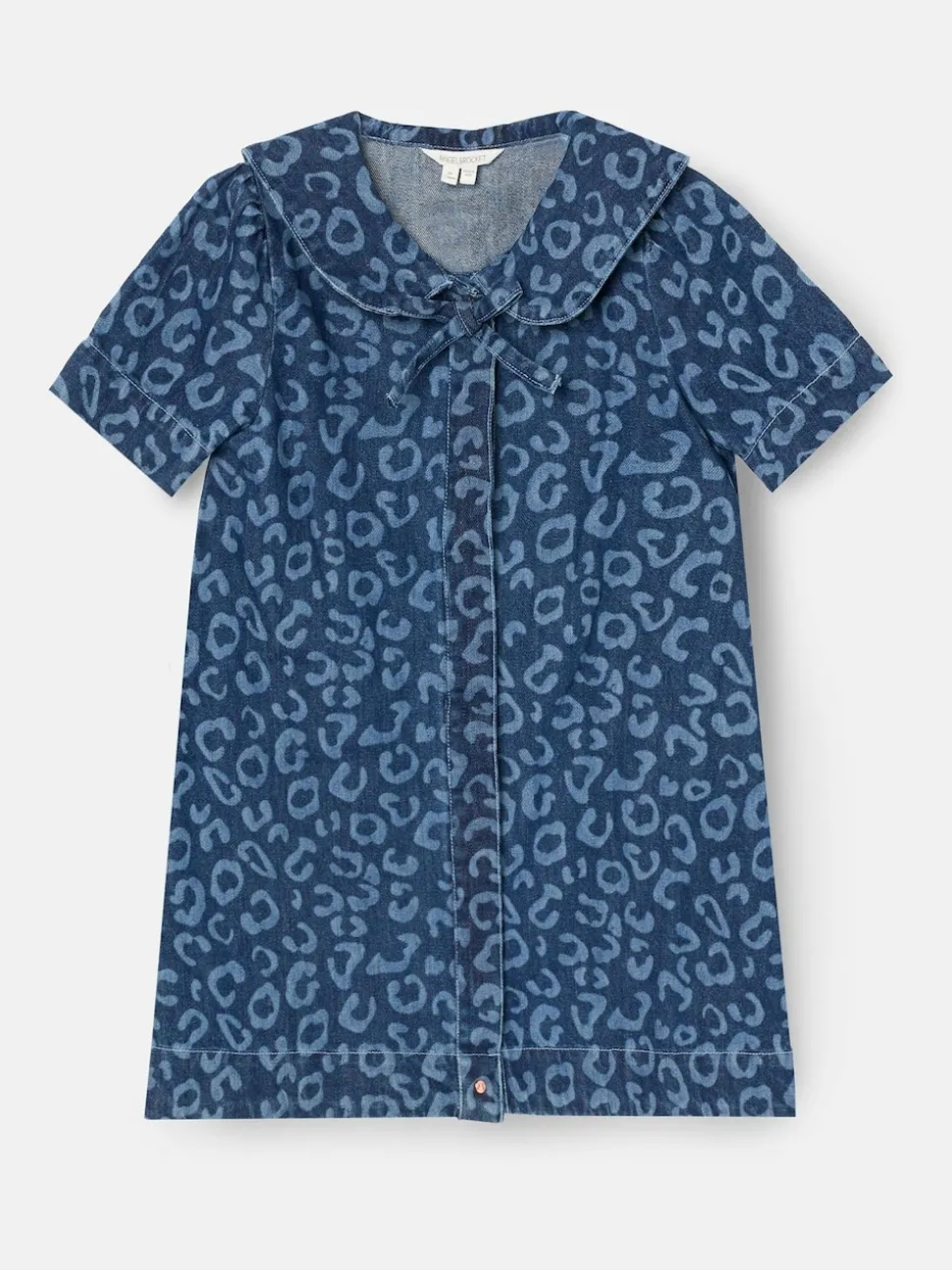 Angel & Rocket Blue Saoirse Leopard Denim Collared Dress