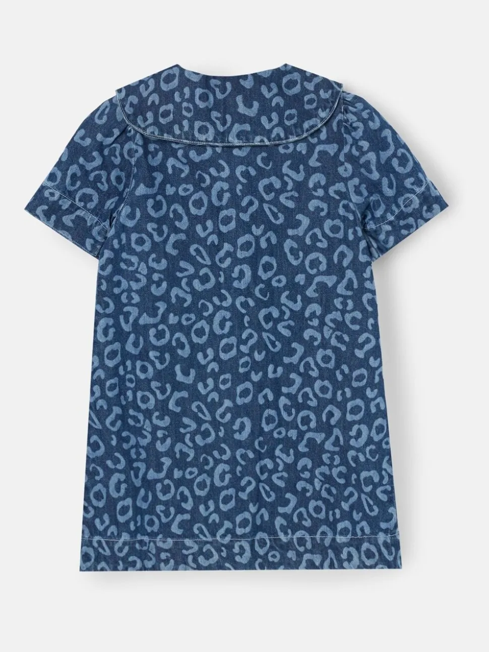 Angel & Rocket Blue Saoirse Leopard Denim Collared Dress