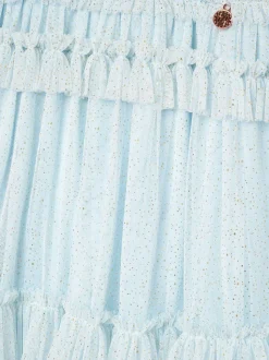 Angel & Rocket Blue Xeni Ruffle Detail Mesh Dress