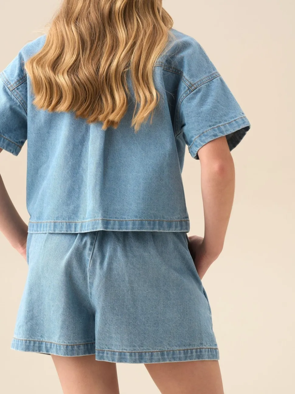 Angel & Rocket Blue Zeta Embellished Denim Shorts