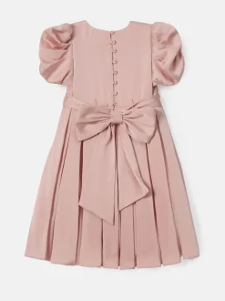 Angel & Rocket Blush Pink Portia Pleated Bodice Bow Dress