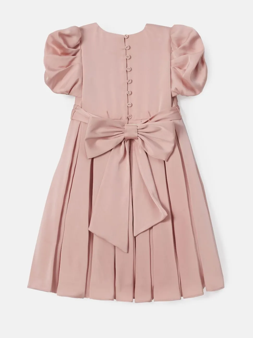 Angel & Rocket Blush Pink Portia Pleated Bodice Bow Dress
