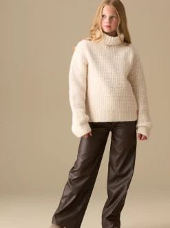 Angel & Rocket Brown Alana Faux Leather Trousers