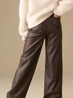 Angel & Rocket Brown Alana Faux Leather Trousers