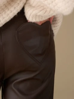 Angel & Rocket Brown Alana Faux Leather Trousers