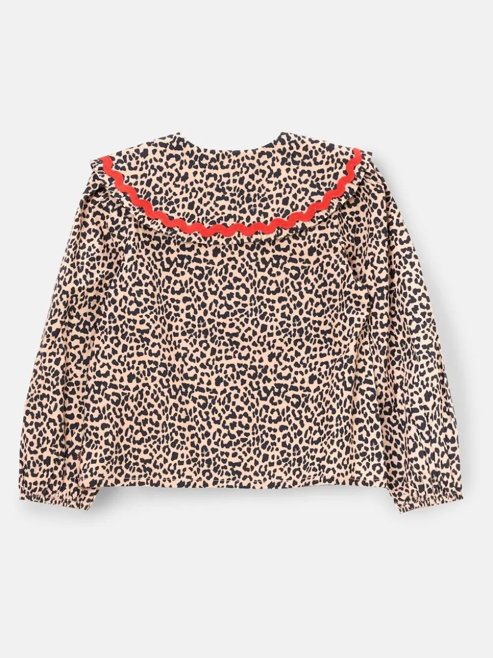 Angel & Rocket Brown Elle Leopard Print Frill Collar Blouse