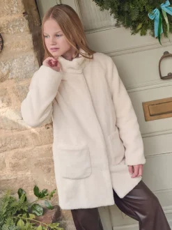 Angel & Rocket Cream Adaline Fur Coat
