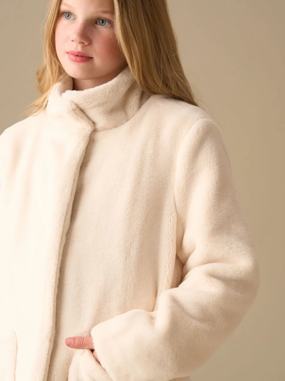 Angel & Rocket Cream Adaline Fur Coat