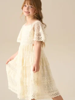 Angel & Rocket Cream Annabelle Vintage Lace Mesh Dress