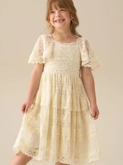Angel & Rocket Cream Annabelle Vintage Lace Mesh Dress