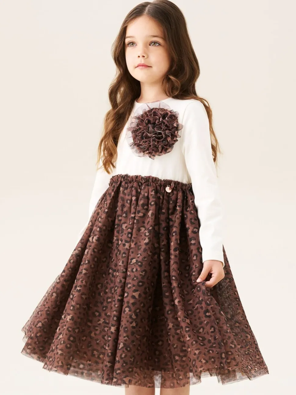 Angel & Rocket Cream Carrie Corsage Mesh Dress