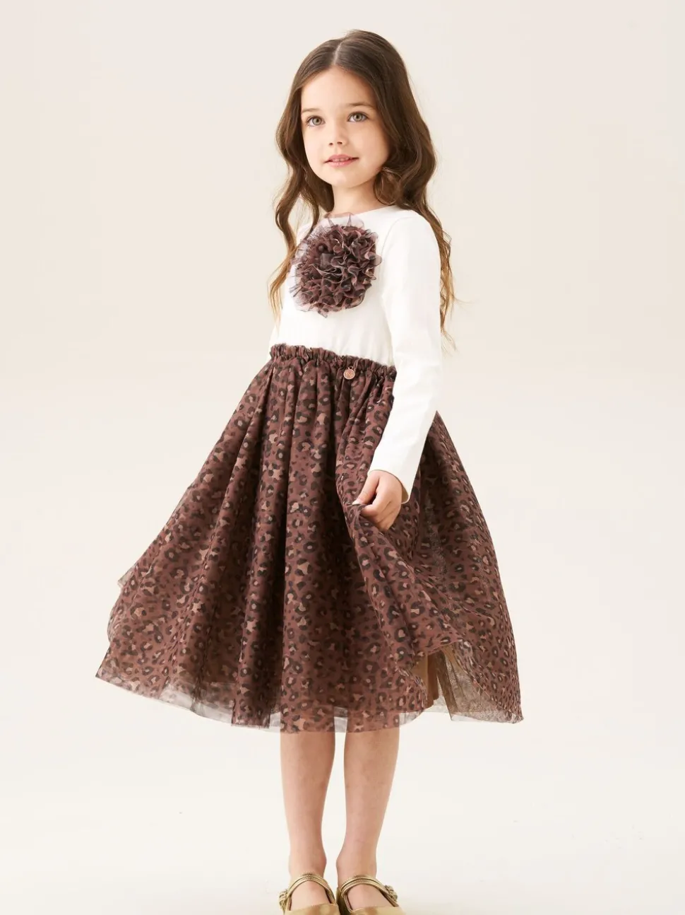 Angel & Rocket Cream Carrie Corsage Mesh Dress