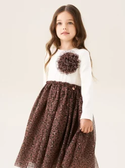 Angel & Rocket Cream Carrie Corsage Mesh Dress