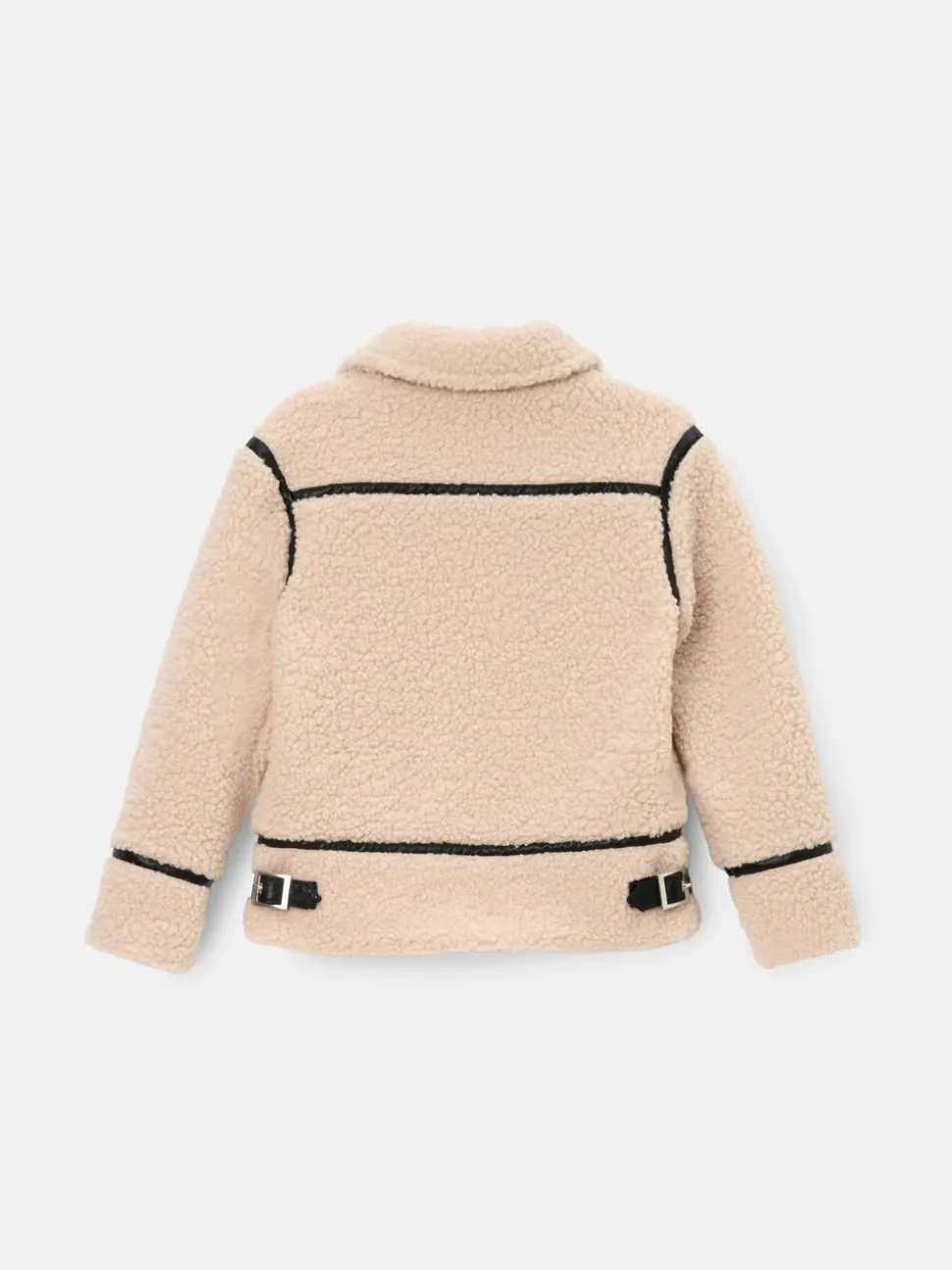 Angel & Rocket Cream Charlie Sherpa Leather Trim Jacket
