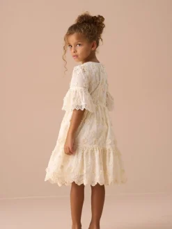 Angel & Rocket Cream Delphine Embellished Swing Dress